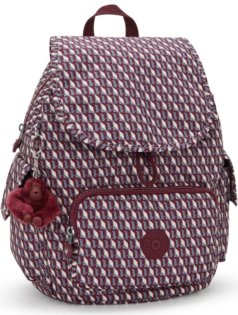 كيبلينغ حقيبة ظهر صغيرة سيتي باك إس ثلاثية الأبعاد بلون نبيذي - Image 3